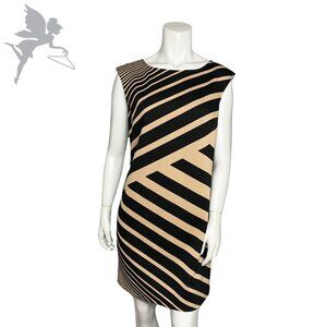 NWOT LOFT Diagonal stripe ponte cap sleeve dress